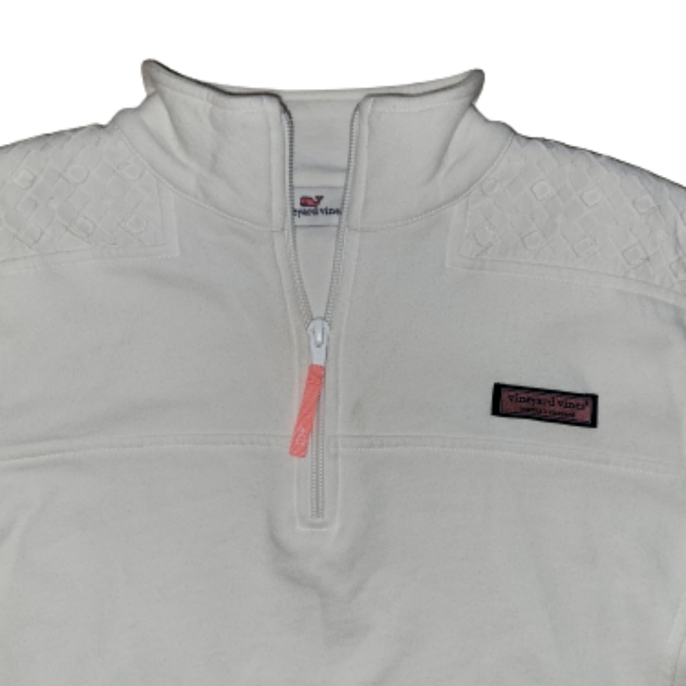 Vineyard Vines Eyelet Shep Shirt 1/4 Zip White Size Medium New Without Tags $125 - Picture 2 of 8